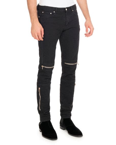 givenchy biker jeans|Givenchy Distressed Biker Jeans in Black .